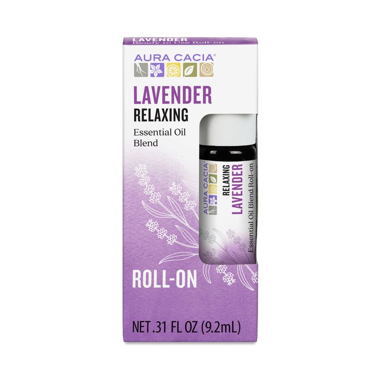 Aura Cacia Relaxing Lavender Essential Oil Blend Roll On 5-Pack
