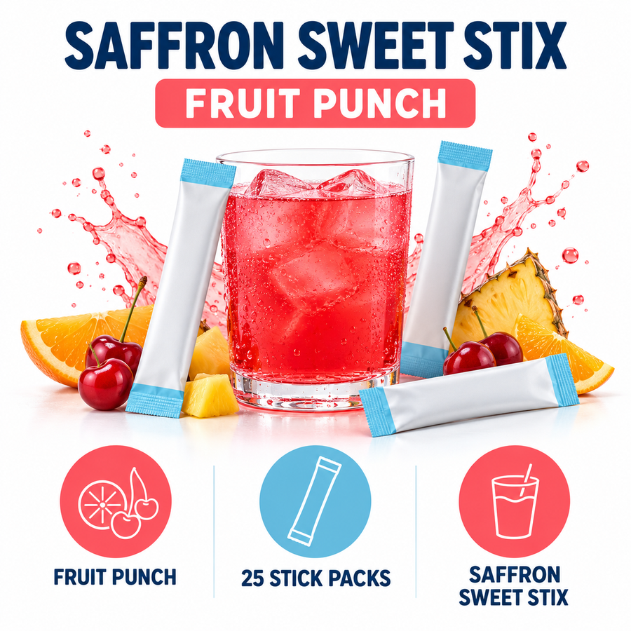 JoySpring Mood Magic Saffron Sweet Stix – Fruit Punch – 25 Stick Packs factual product details