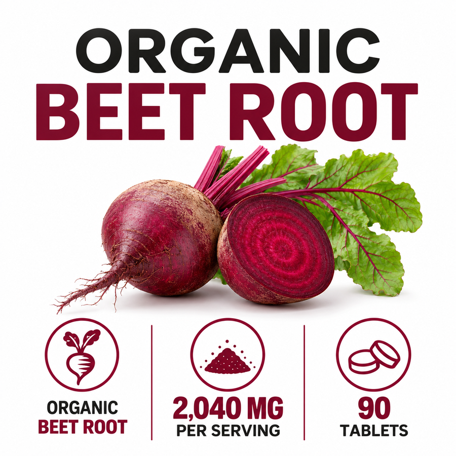 Toplux Nutrition Organic Beet Root – 2,040 mg, 90 Tablets factual product information