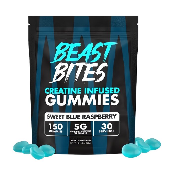 Beast Bites Creatine Infused Gummies – Sweet Blue Raspberry