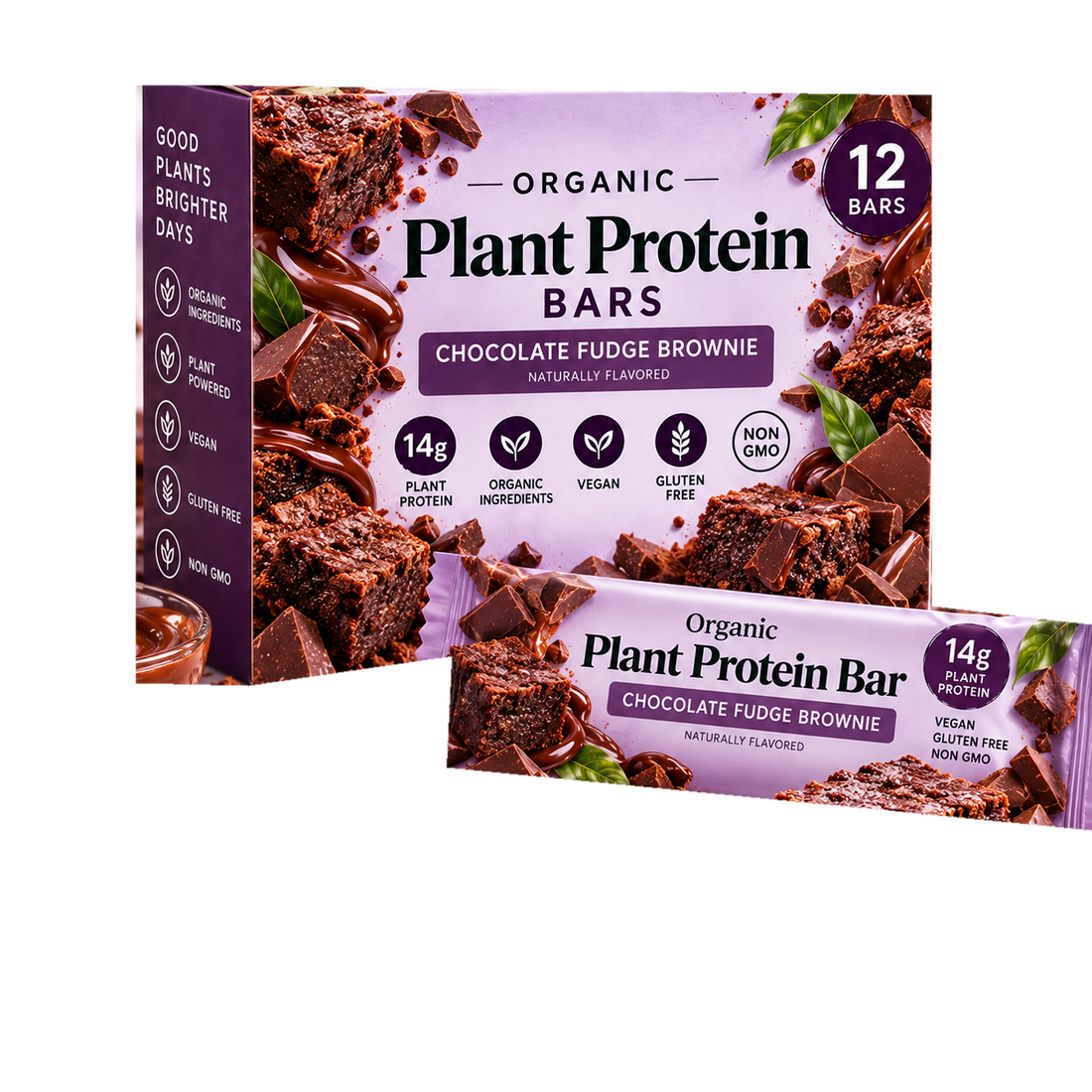 Chocolate Fudge Brownie plant protein bars