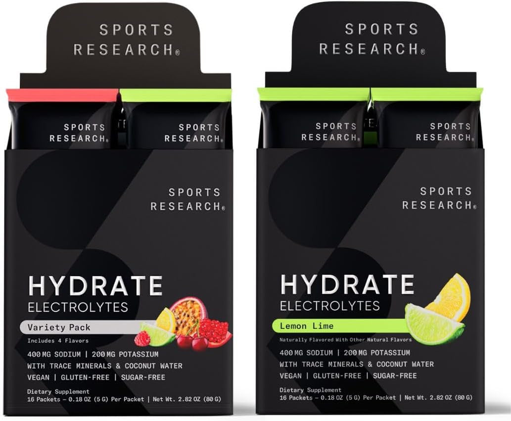 Sports Research Hydrate Electrolytes Variety Pack – 16 Sticks