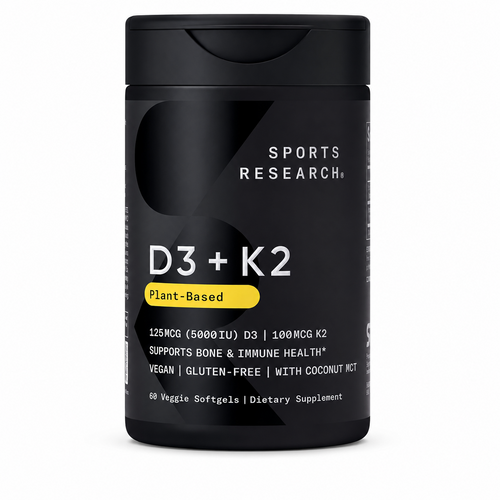 Sports Research D3 + K2 – 60 Softgels – 2 Pack