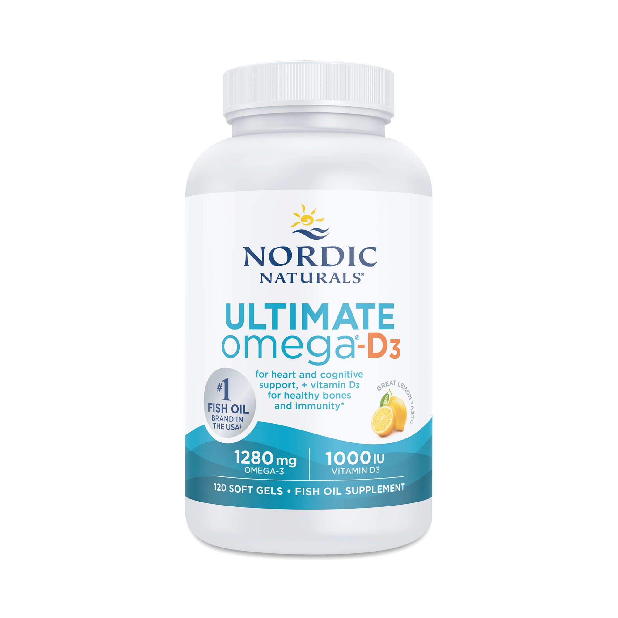 Nordic Naturals Ultimate Omega-D3, Lemon – 120 Soft Gels