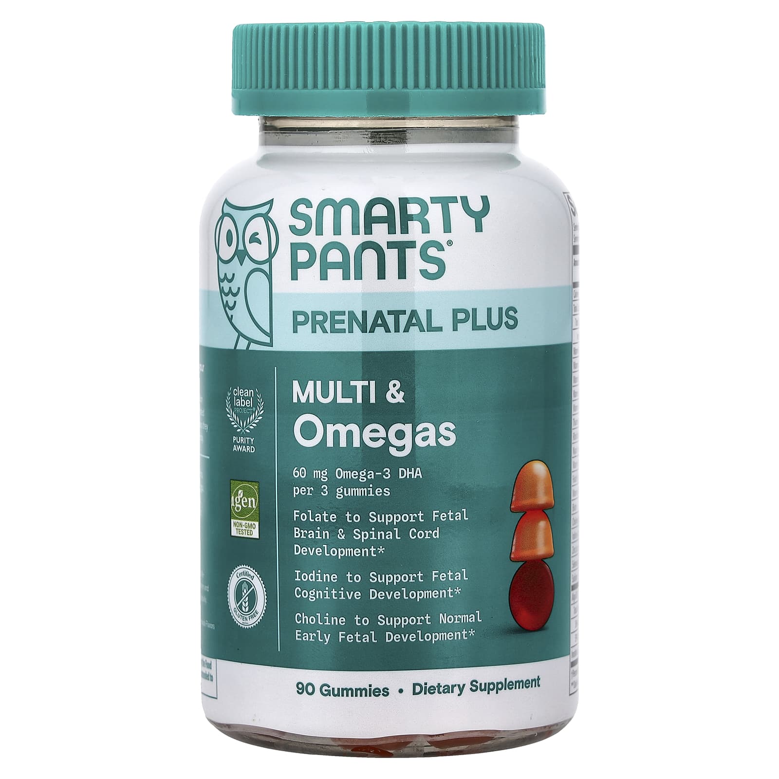 SmartyPants Prenatal Plus Multi + Omegas – 90 Gummies
