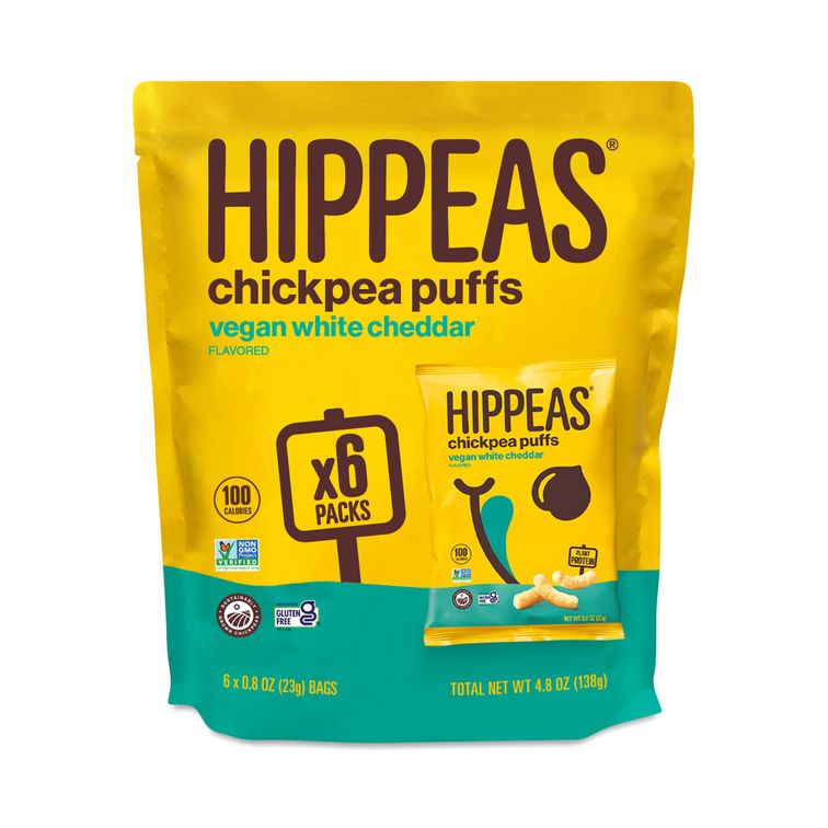 Hippeas Vegan White Cheddar Chickpea Puffs – 6 Packs