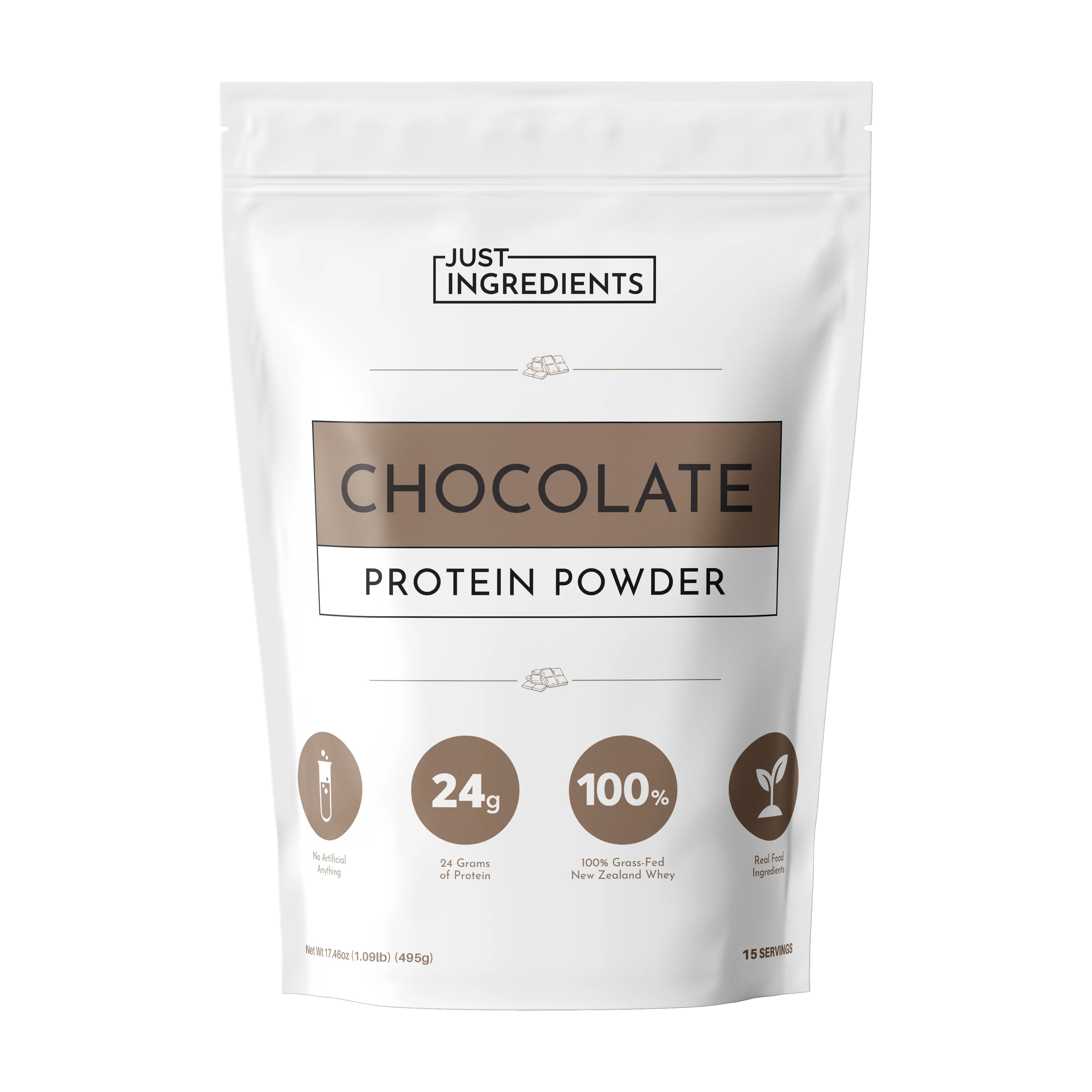 Just Ingredients Protein Powder, Chocolate – 17.46 oz
