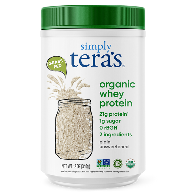 Simply Tera's Organic Plain Whey Protein – 12 oz