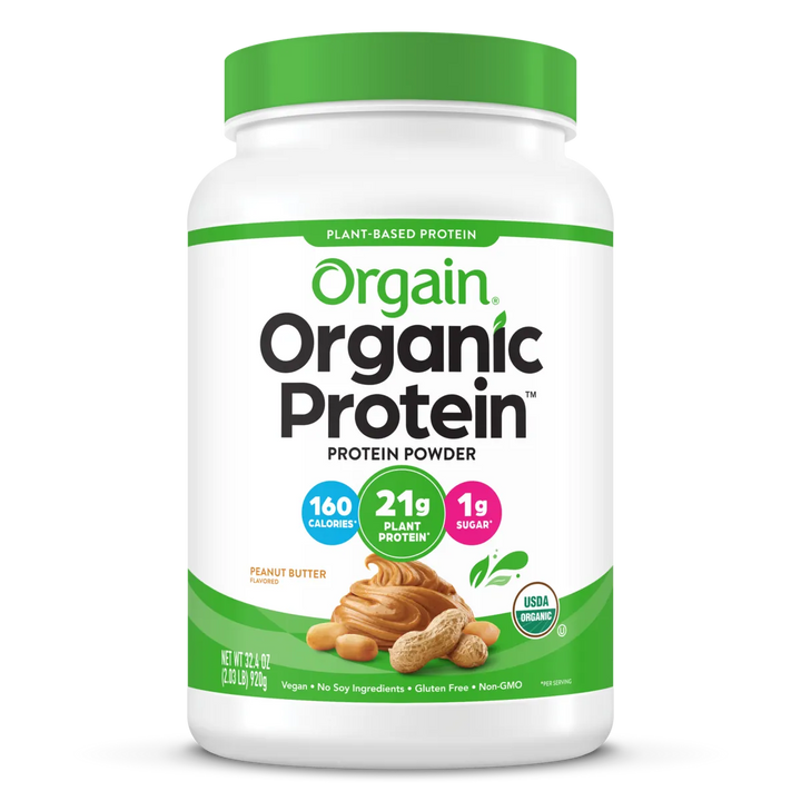 Orgain Organic Plant-Based Protein Powder, Peanut Butter – 2.03 lb
