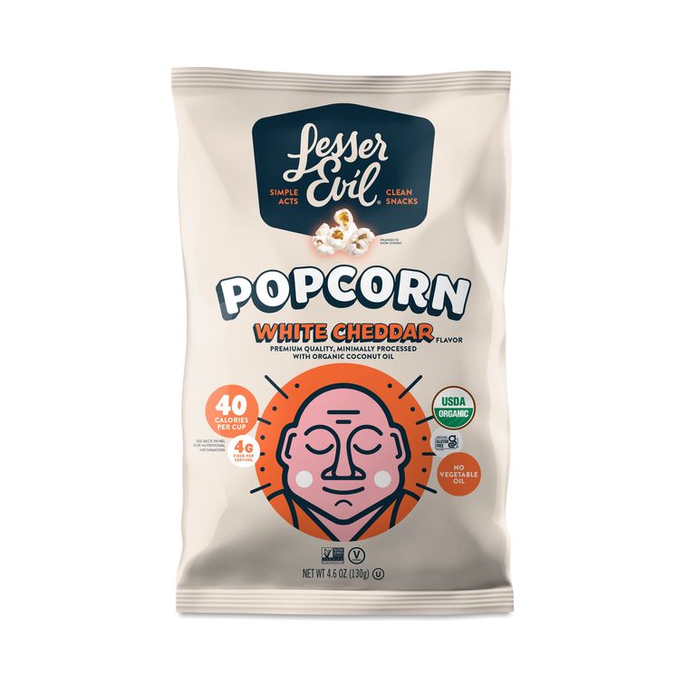 LesserEvil Organic White Cheddar Popcorn – 4.6 oz