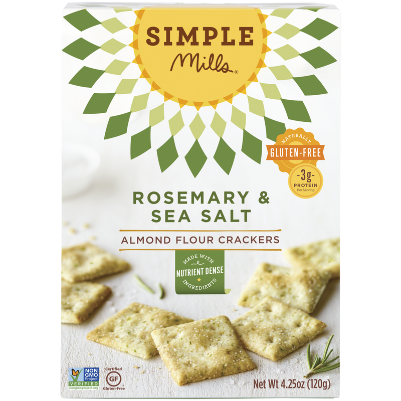 Simple Mills Rosemary & Sea Salt Almond Flour Crackers – 4.25 oz