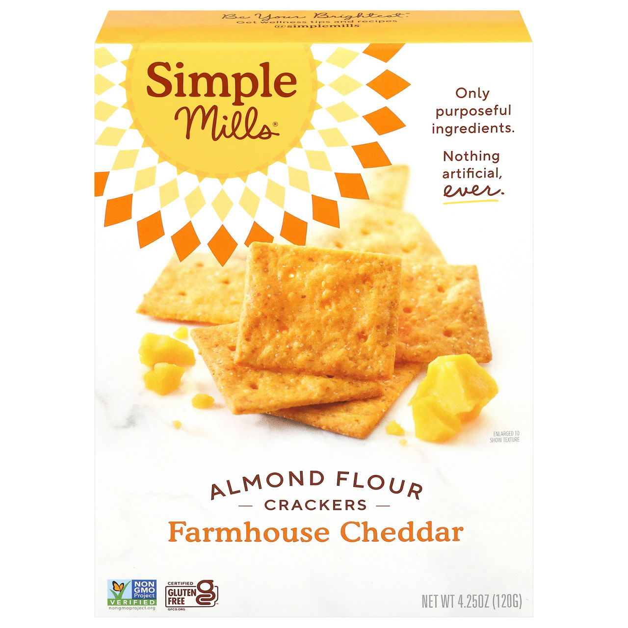 Simple Mills Farmhouse Cheddar Almond Flour Crackers – 4.25 oz