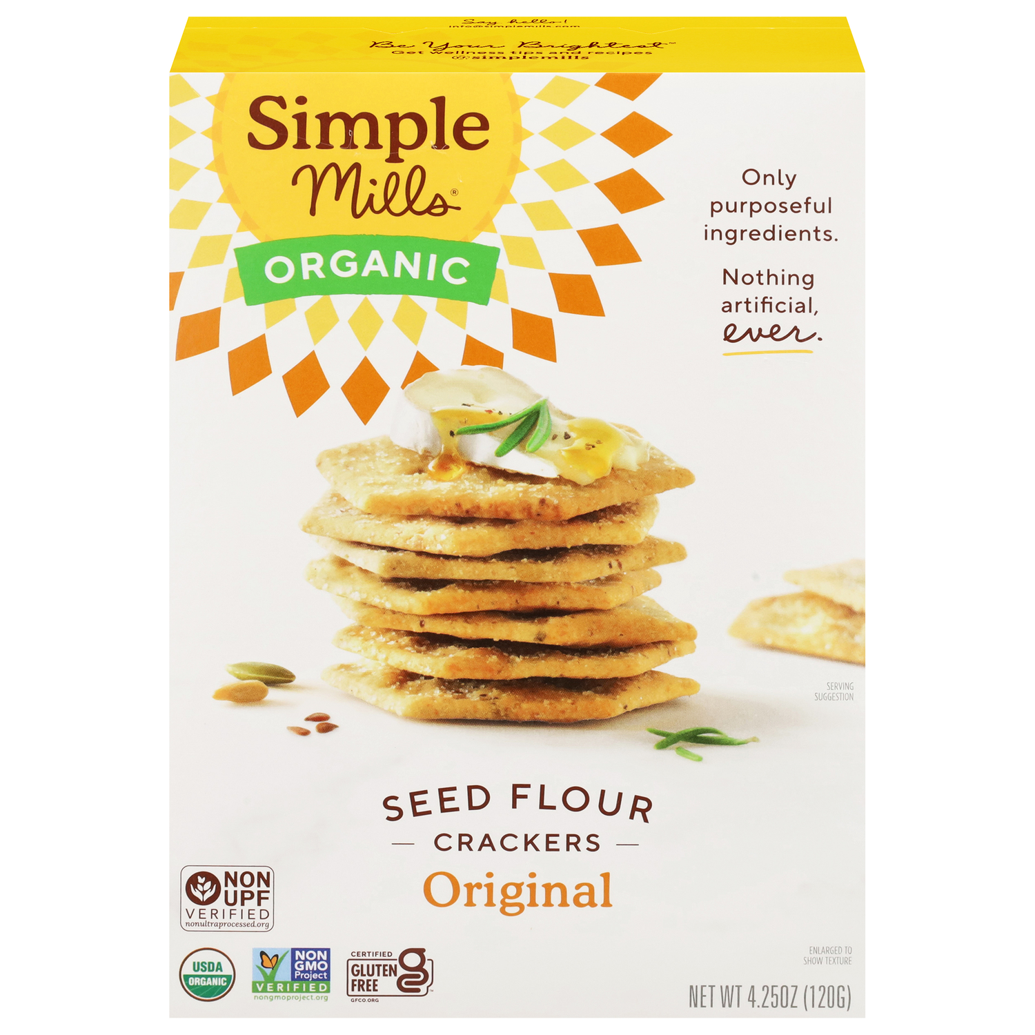 Simple Mills Organic Original Seed Flour Crackers – 4.25 oz