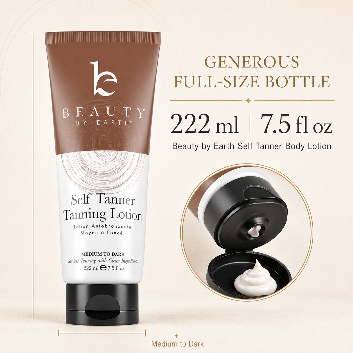 Beauty by Earth Self Tanner – Medium to Dark