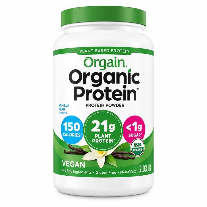Orgain Organic Plant Based Protein Powder, Vanilla Bean – 2.03 lb