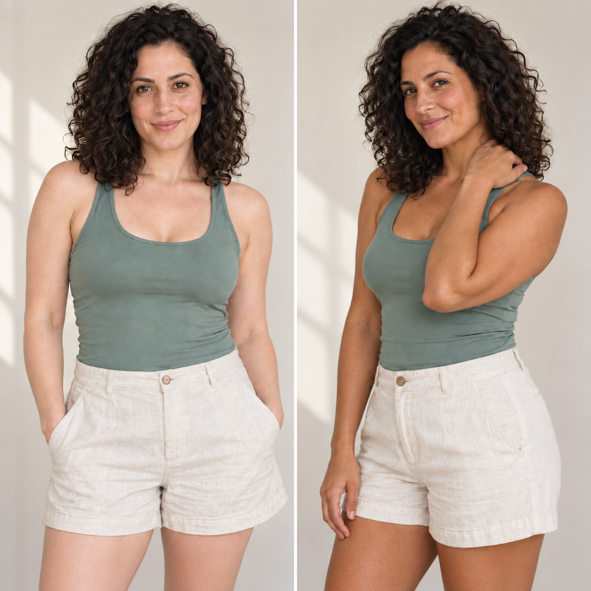 Side-by-side self-tanner image supplied as a visual reference