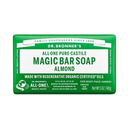 Dr. Bronner's Pure-Castile Magic Bar Soap Almond 6-Pack