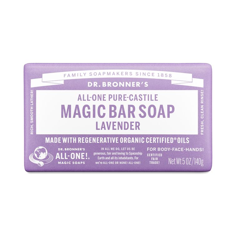 Dr. Bronner's Pure-Castile Magic Bar Soap Lavender 6-Pack