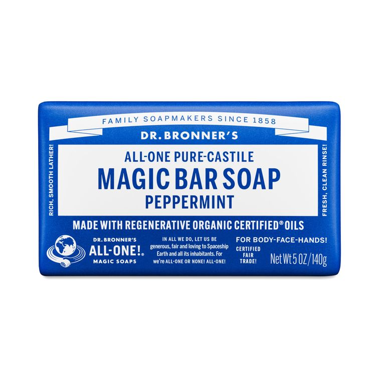 Dr. Bronner's Pure-Castile Magic Bar Soap Peppermint 6-Pack