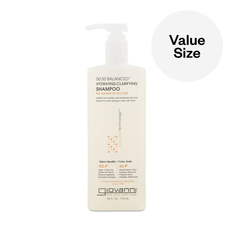 Giovanni 50:50 Balanced Hydrating-Clarifying Shampoo Value Size 2-Pack