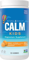 Natural Vitality CALM Kids Sweet Citrus Magnesium Gummies – 120 Count