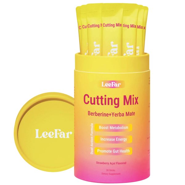 LeeFar Cutting Mix Berberine and Yerba Mate Strawberry Açaí 30 sticks