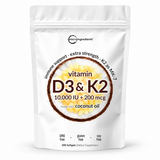 Micro Ingredients Vitamin D3 and K2 10,000 IU plus 200 mcg pouch, 300 softgels