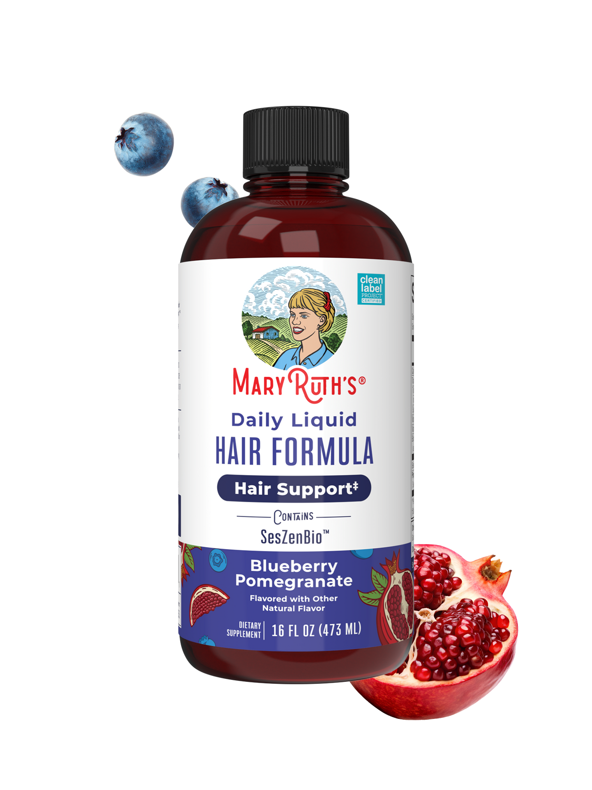 MaryRuth's Daily Liquid Hair Formula Blueberry Pomegranate 16 fl oz