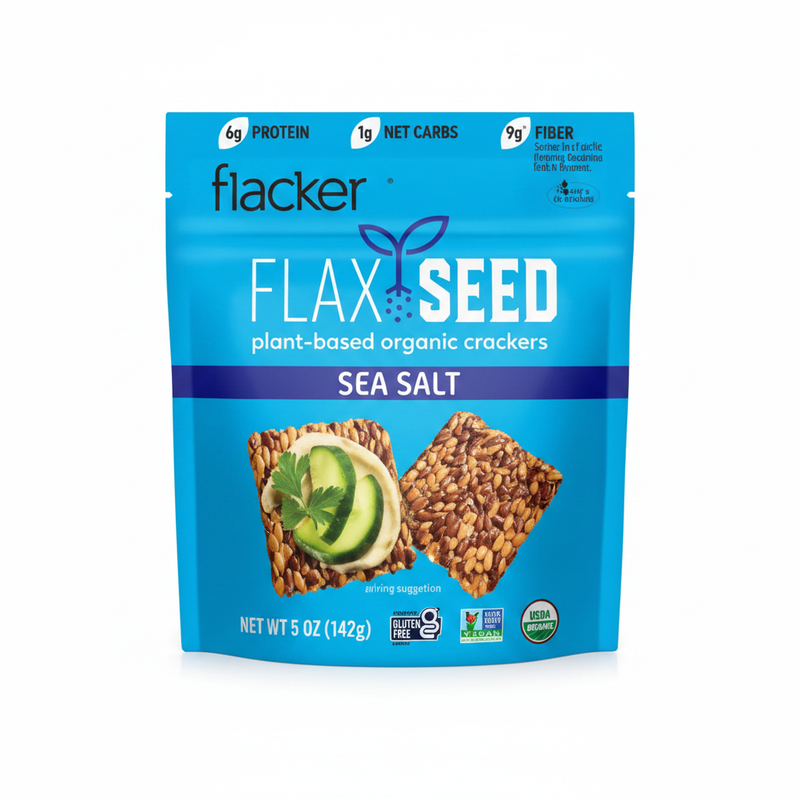 Doctor in the Kitchen Flackers, Sea Salt Flax Seed Crackers, Organic, 5 oz