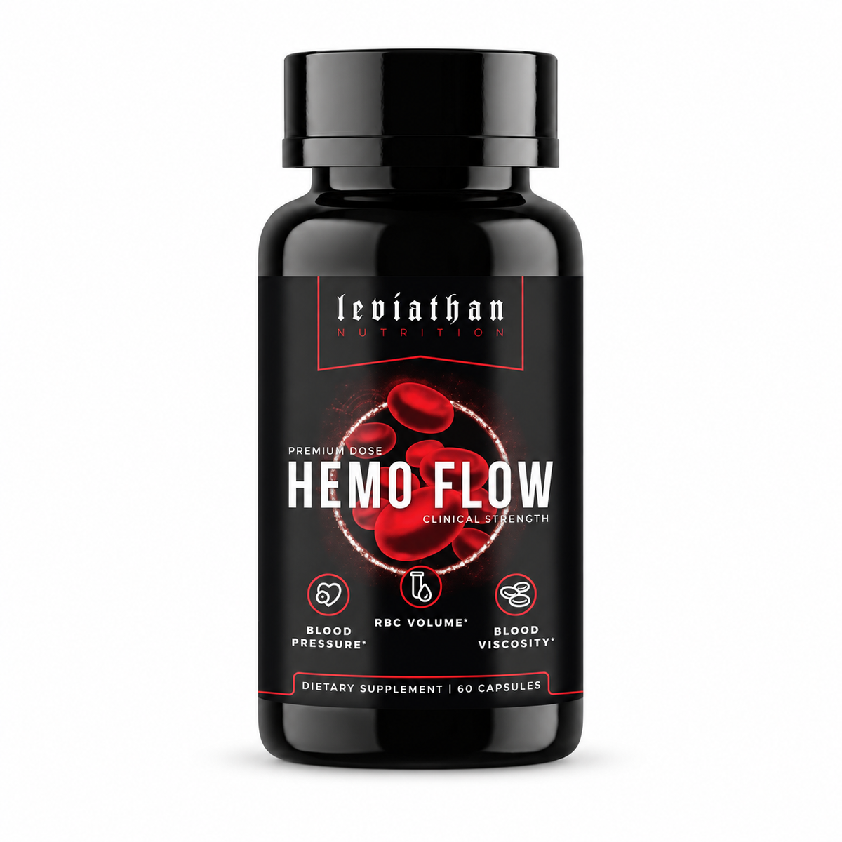 Leviathan Hemo Flow – 60 capsules, front bottle