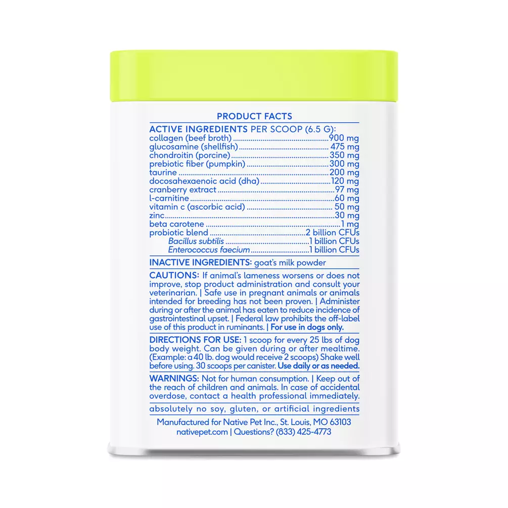 Native Pet The Daily Powder, 11-in-1 Multivitamin Supplement for Dogs, 7 oz