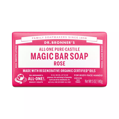 Dr. Bronner's Pure-Castile Magic Bar Soap, Rose