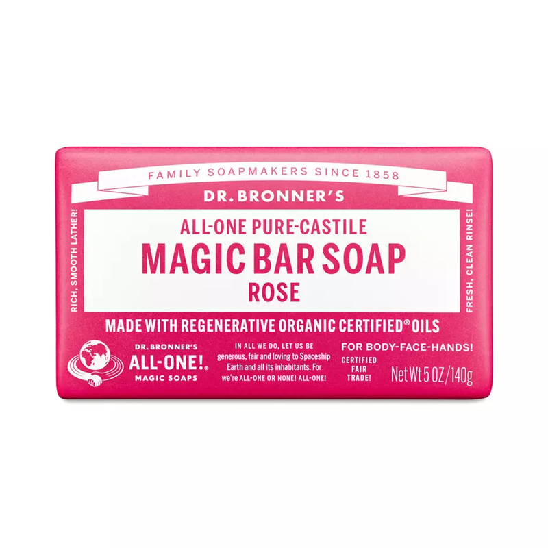 Dr. Bronner's Pure-Castile Magic Bar Soap, Rose