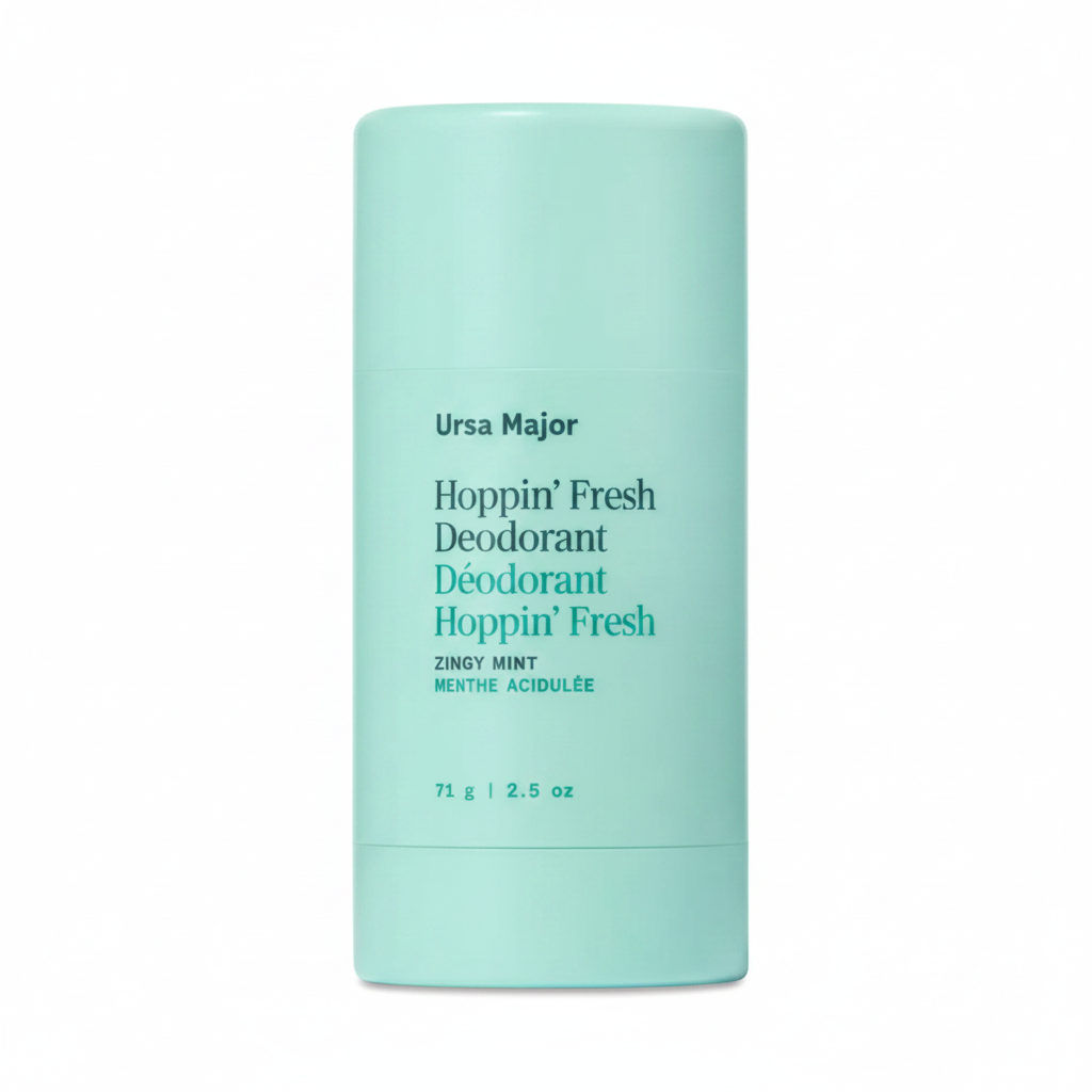 Ursa Major Hoppin Fresh Deodorant mint green stick close-up on white background