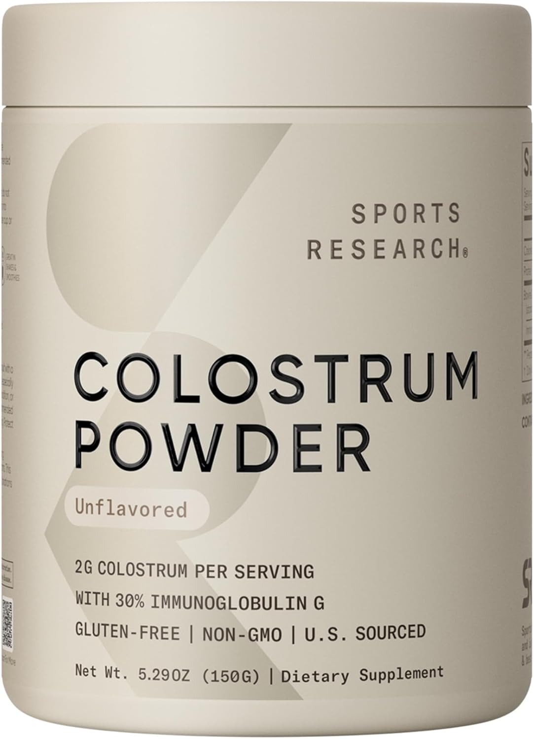 Sports Research Colostrum Powder, Unflavored