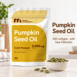 Illustrative lifestyle scene: Micro Ingredients Pumpkin Seed Oil with Saw Palmetto, 300 softgels