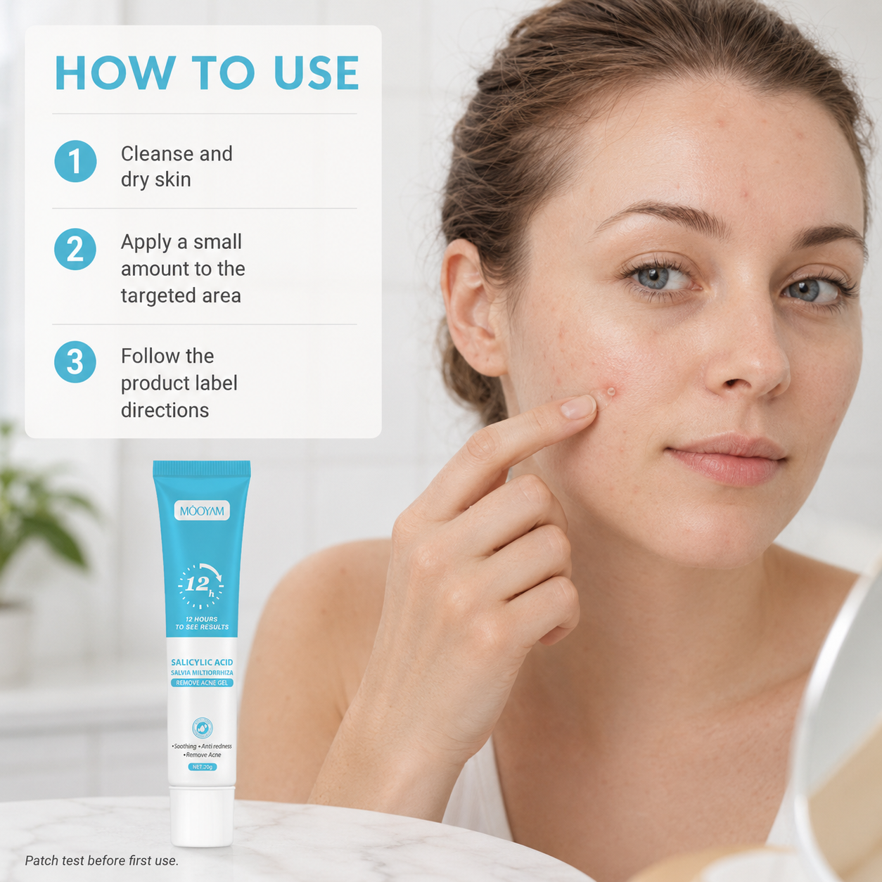 How to apply MOOYAM salicylic acid blemish gel
