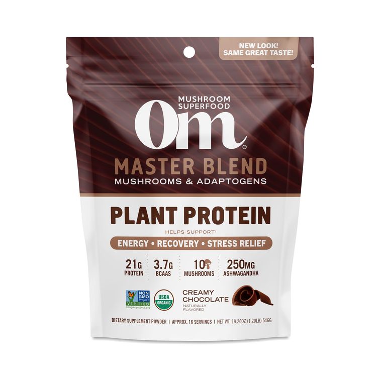 OM Mushroom Master Blend Protein Powder – Chocolate, 19.26 oz