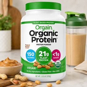 Orgain Plant-Based Protein Powder, Creamy Chocolate Fudge – 32.4 oz image 2