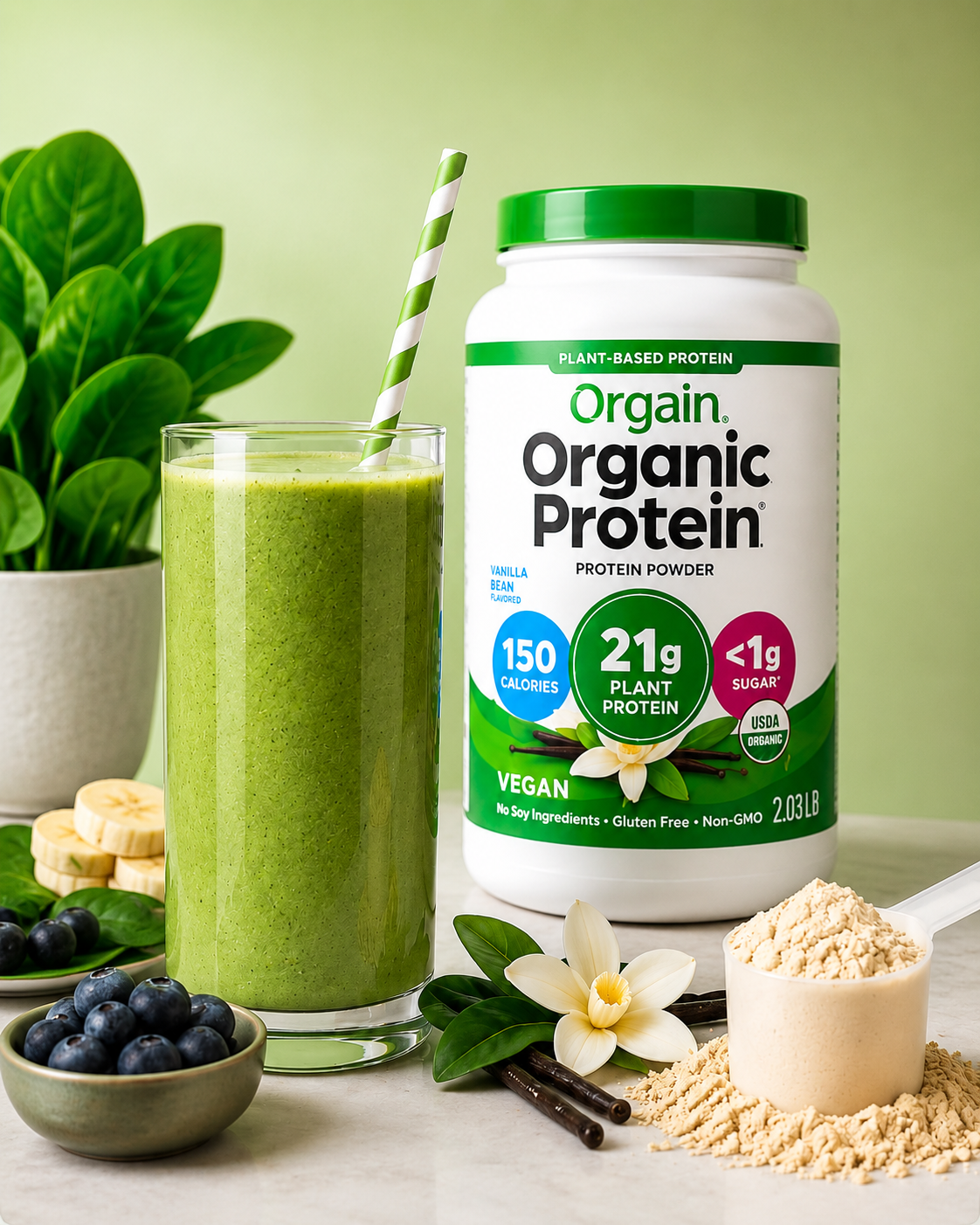 Smoothie with Orgain Organic Protein