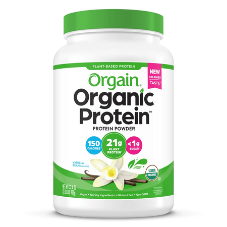 Orgain Organic Plant-Based Protein Powder Vanilla Bean 2.03 lb – front
