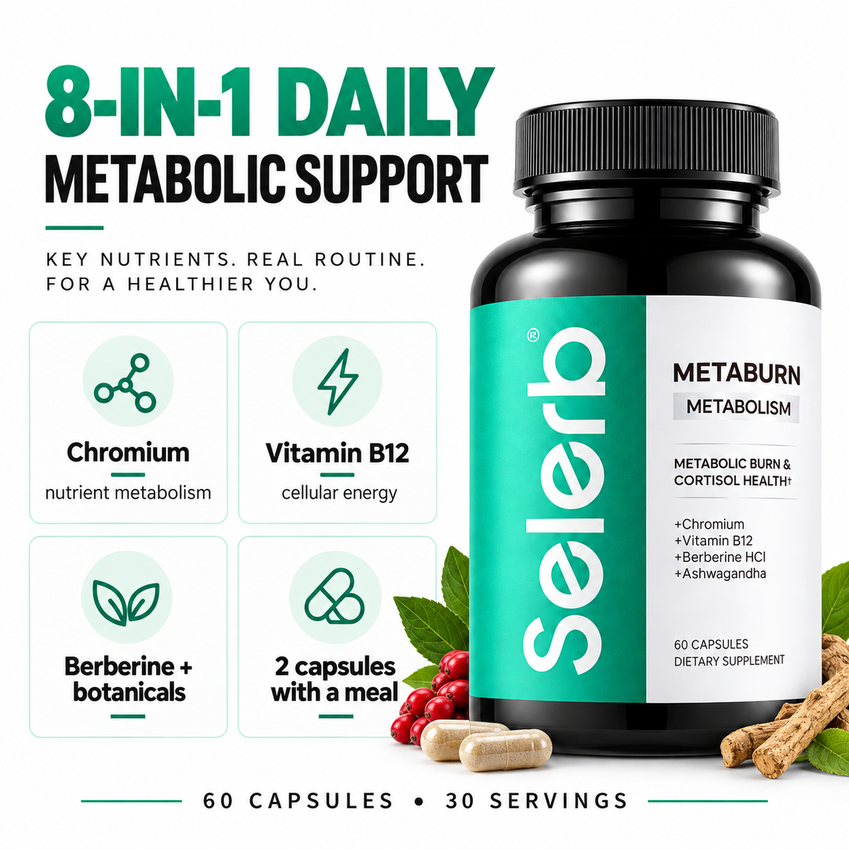 Selerb MetaBurn 8 in 1 formula overview
