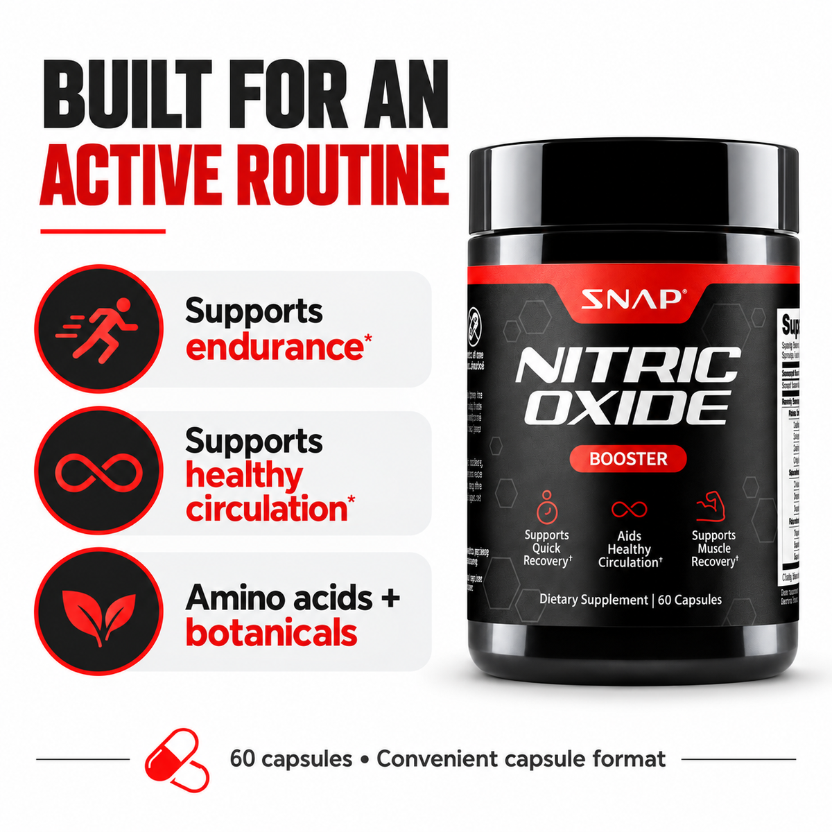 SNAP Nitric Oxide Booster active routine overview