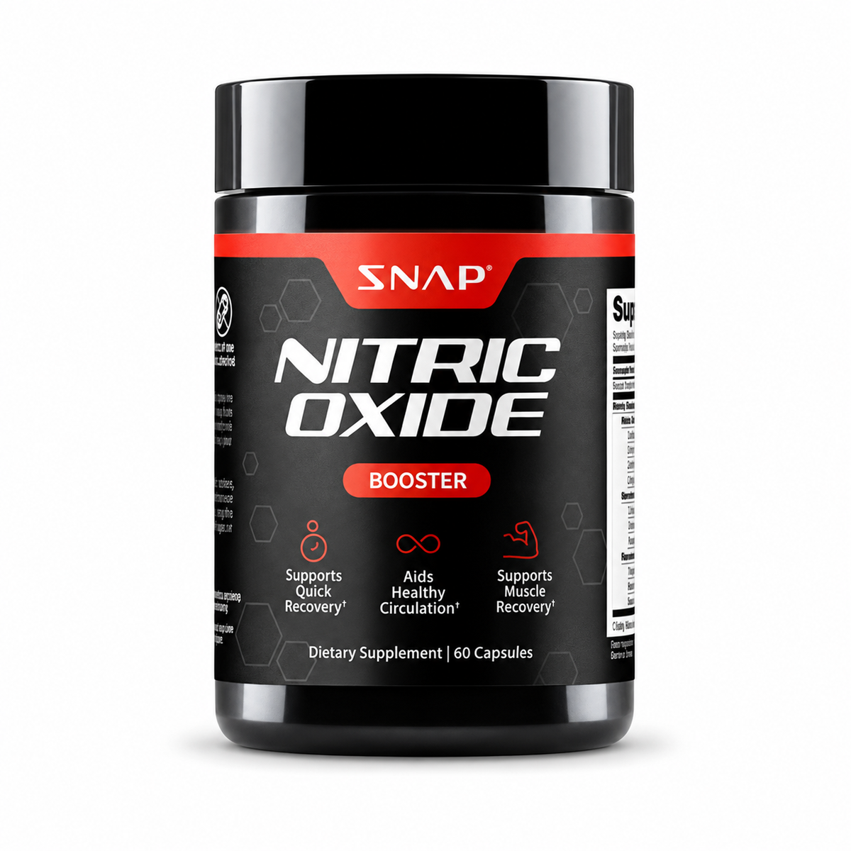 SNAP Nitric Oxide Booster 60 capsules on white background