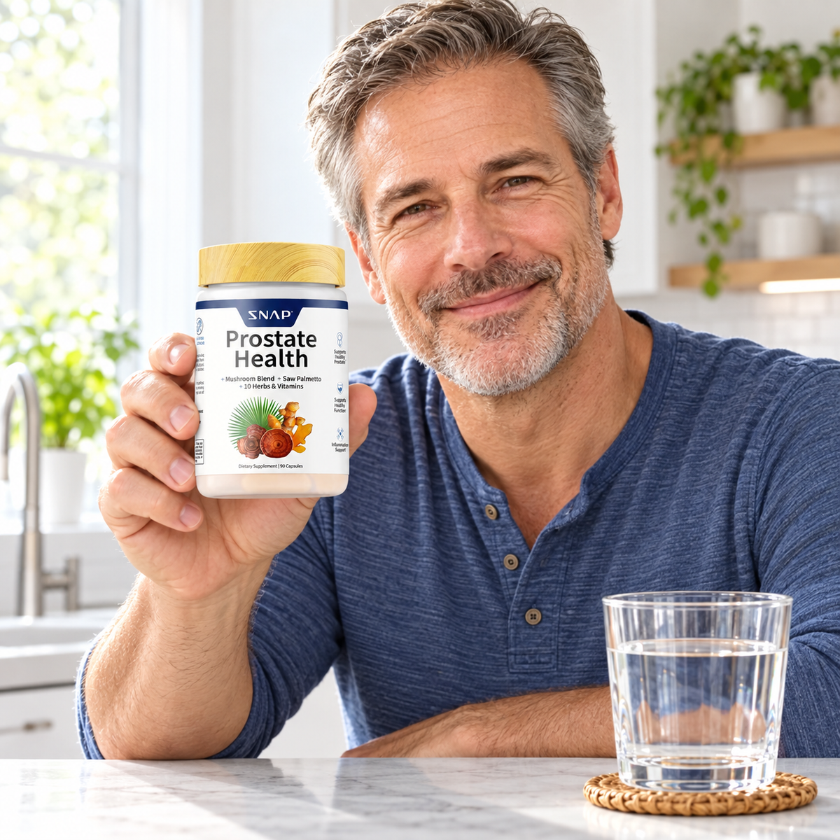 SNAP Prostate Health 90-capsule lifestyle image