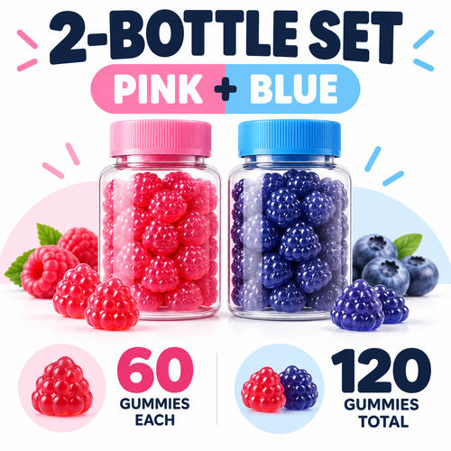 Bearvana Berry Gummies duo facts — two bottles, 60 gummies each