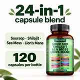 Buporai 24-in-1 ingredients named on the bottle and 120 capsules