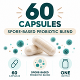 MegaSporeBiotic facts — 60 capsules, spore-based probiotic blend