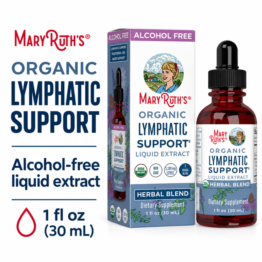 MaryRuth's Organic Lymphatic Support 1 fl oz alcohol-free liquid extract facts