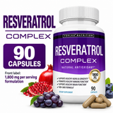 Toplux Nutrition Resveratrol Complex package facts and 90 capsule count